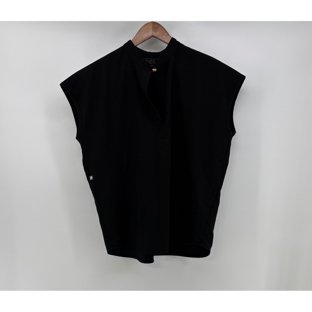 FIGS Rafaela Oversized Scrub Top Women's Small Black Technical Collection